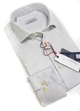 Carica l'immagine nel visualizzatore di Gallery, Camicia elegante micro fantasia grigio perla armaturato alta qualità puro cotone made in italy