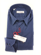 Carica l'immagine nel visualizzatore di Gallery, Camicia blu popeline cotone made in italy Blue Navy shirt