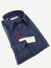 Carica l&#39;immagine nel visualizzatore di Gallery, Camicia blu popeline cotone made in italy Blue Navy shirt
