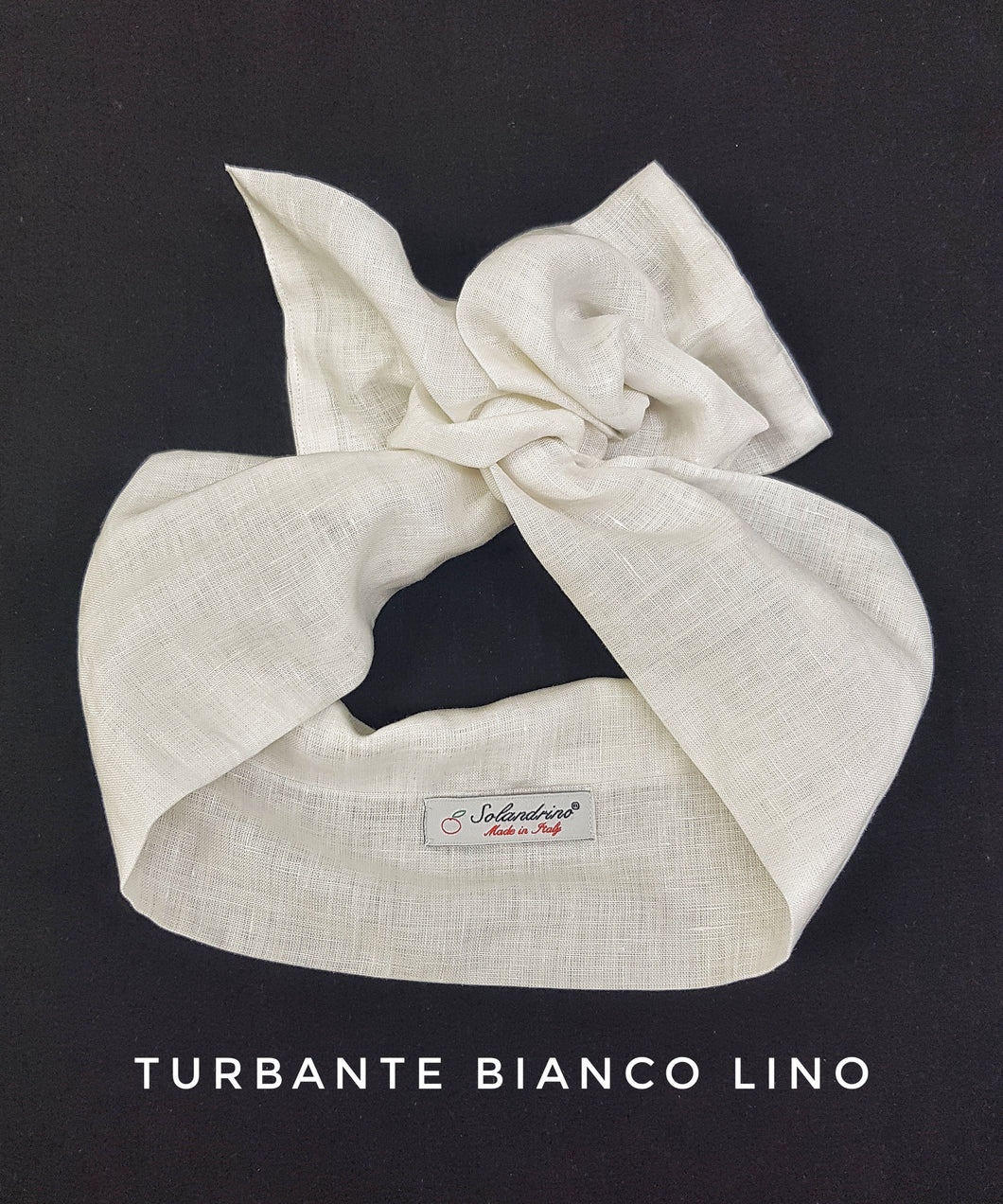 Turbante bianco in lino made in Italy fascia capelli hairband