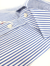 Carica l&#39;immagine nel visualizzatore di Gallery, Camicia rigata Uomo puro cotone alta qualità made in italy men shirt blue stripe high quality
