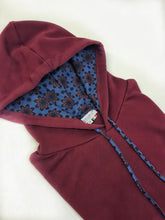 Carica l'immagine nel visualizzatore di Gallery, Felpa Bordeaux con Cappuccio Design star denim made in Italy Fantasia 100% cotone - Unisex Sweatshirt bordeaux Hoodie