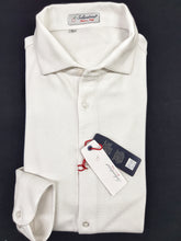 Carica l&#39;immagine nel visualizzatore di Gallery, Polo Camicia bianca piquet Jersey in maglia morbida alta qualità puro cotone  made in italy knit Jersey piquet

