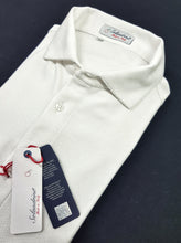Carica l'immagine nel visualizzatore di Gallery, Polo Camicia bianca piquet Jersey in maglia morbida alta qualità puro cotone made in italy knit Jersey piquet