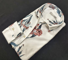 Carica l'immagine nel visualizzatore di Gallery, Camicione Donna Vestito cotone bianco  camicione fantasia floreale  made in italy dress shirt