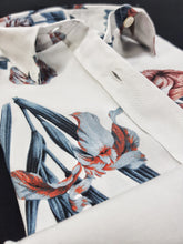 Load image into Gallery viewer, Camicione Donna Vestito cotone bianco  camicione fantasia floreale  made in italy dress shirt
