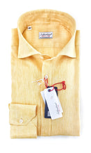 Carica l&#39;immagine nel visualizzatore di Gallery, Camicia gialla puro Lino made in Italy - yellow Linen Shirt
