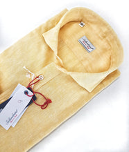 Load image into Gallery viewer, Camicia gialla puro Lino made in Italy - yellow Linen Shirt