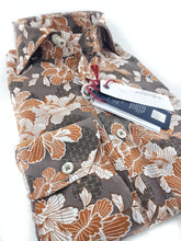 Carica l'immagine nel visualizzatore di Gallery, Camicia fantasia stampata viscosa morbidissima paisley giallo ocra tortora made in italy