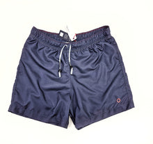 Carica l'immagine nel visualizzatore di Gallery, Costume da Bagno slip interno fantasia Blu con 2 tasche laterali Uomo Boxer mare tessuto leggero asciugatura rapida Made in Italy