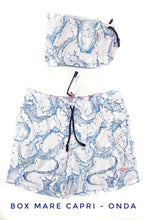 Carica l'immagine nel visualizzatore di Gallery, Costume da Bagno morbido tessuto slip interno asciugatura rapida Boxer mare fantasia onda Uomo con 2 tasche laterali Made in Italy