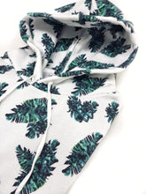 Carica l'immagine nel visualizzatore di Gallery, Felpa Bianca con Cappuccio Design palms made in Italy Fantasia 100% cotone - Sweatshirt hoodie