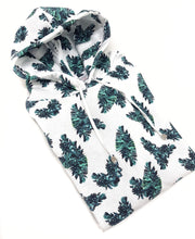 Carica l'immagine nel visualizzatore di Gallery, Felpa Bianca con Cappuccio Design palms made in Italy Fantasia 100% cotone - Sweatshirt hoodie