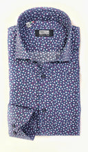 Load image into Gallery viewer, Camicia micro fantasia floreale blu puro cotone made in italy men shirt blue Fantasy