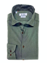 Load image into Gallery viewer, Camicia verdone militare cotone Lino made in Italy - dark green Linen Shirt
