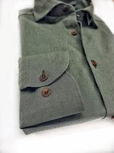 Carica l'immagine nel visualizzatore di Gallery, Camicia verdone militare cotone Lino made in Italy - dark green Linen Shirt