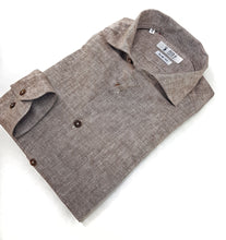 Carica l'immagine nel visualizzatore di Gallery, Camicia beige sabbia puro Lino made in Italy - light brown Linen Shirt