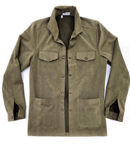 Carica l'immagine nel visualizzatore di Gallery, Giacca Sahariana Overshirt Safari verdone militare 4 tasche gabardina 100% cotone Made in italy