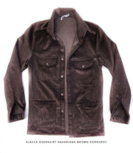 Load image into Gallery viewer, Giacca Overshirt Sahariana Safari Marrone testa di moro 4 tasche gabardina 100% cotone Made in italy