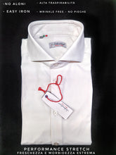 Carica l'immagine nel visualizzatore di Gallery, Camicia Bianca Stretch No Stiro No Piega No Iron anti alone made in Italy massima traspirabilità