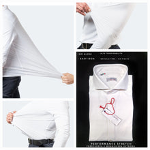 Carica l'immagine nel visualizzatore di Gallery, Camicia Bianca Stretch No Stiro No Piega No Iron anti alone made in Italy massima traspirabilità