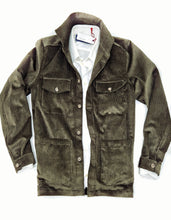 Load image into Gallery viewer, Giacca Sahariana verdone scuro kaki militare 4 tasche Overshirt Safari 100% cotone Made in italy