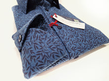 Carica l'immagine nel visualizzatore di Gallery, Camicia uomo jeans blu FANTASIA FASHION puro cotone made in Italy Blue Navy shirt