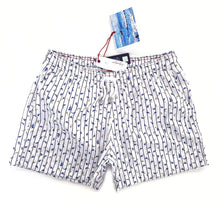 Carica l'immagine nel visualizzatore di Gallery, Boxer Mare Costume da Bagno Fantasia rigato shark 100% Cotone slip interno morbido con 2 tasche laterali Made in Italy