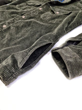 Carica l&#39;immagine nel visualizzatore di Gallery, Giacca Sahariana velluto verdone scuro 4 tasche Overshirt Safari 100% cotone Made in italy
