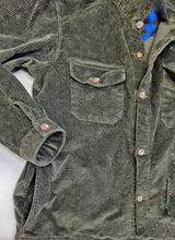 Load image into Gallery viewer, Giacca Sahariana velluto verdone scuro 4 tasche Overshirt Safari 100% cotone Made in italy
