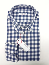 Load image into Gallery viewer, Camicia a quadri blu vaiella puro cotone made in italy
