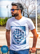 Carica l'immagine nel visualizzatore di Gallery, T-shirt made in Italy Fantasia Cube 100% fresco cotone jersey pettinato design cube
