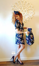 Carica l'immagine nel visualizzatore di Gallery, Copricostume Abito Camicia  Caftano donna fantasia viscosa navy paisley made in italy