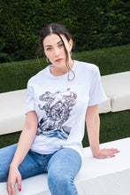 Load image into Gallery viewer, T-shirt donna made in Italy fantasia OCTOPUS 100% cotone jersey pettinato -DESIGN OCTOPUS-