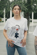 Load image into Gallery viewer, T-shirt Donna made in Italy fantasia Ad Litteram  100% cotone jersey pettinato -DESIGN Ad Litteram -
