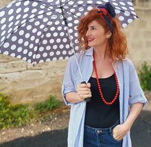 Carica l'immagine nel visualizzatore di Gallery, Camicia Donna rigato bianco azzurro goffrato camicione Vestito made in italy dress shirt