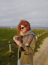 Carica l'immagine nel visualizzatore di Gallery, Giacca Sahariana Overshirt Unisex Donna Safari kaki brown militare 4 tasche gabardina 100% cotone Made in italy