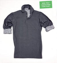 Carica l'immagine nel visualizzatore di Gallery, Polo 100% cotone jersey made in Italy manica lunga Colletto CASUAL