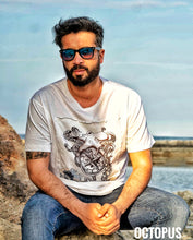 Load image into Gallery viewer, T-shirt made in Italy fantasia OCTOPUS 100% cotone jersey pettinato -DESIGN OCTOPUS-