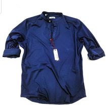 Load image into Gallery viewer, Polo Camicia Donna blu puro cotone maglia Jersey made in italy navy blue woman polo shirt
