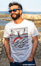 Load image into Gallery viewer, T-shirt made in italy wood-fish 100% fresco cotone jersey pettinato