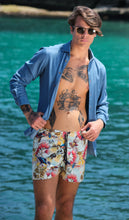 Carica l'immagine nel visualizzatore di Gallery, Costume da Bagno FLOREALE abbinato a Camicia denim con inserti BOX slip interno Made in Italy