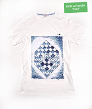Load image into Gallery viewer, T-shirt Donna made in Italy Fantasia Cube 100% fresco cotone jersey pettinato design cube
