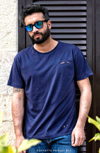 Carica l'immagine nel visualizzatore di Gallery, T-shirt made in italy basic con inserto fantasia 100% cotone jersey pettinato "MODELLO POCHETTE"