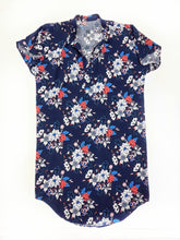 Carica l'immagine nel visualizzatore di Gallery, Copricostume Abito Camicia  Caftano donna fantasia viscosa navy paisley made in italy