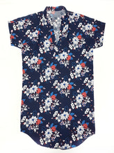 Carica l'immagine nel visualizzatore di Gallery, Copricostume Abito Camicia  Caftano donna fantasia viscosa navy paisley made in italy