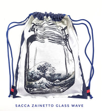 Carica l&#39;immagine nel visualizzatore di Gallery, Zaino Sacca in tessuto cotone Light design Glass Wave made in Italy
