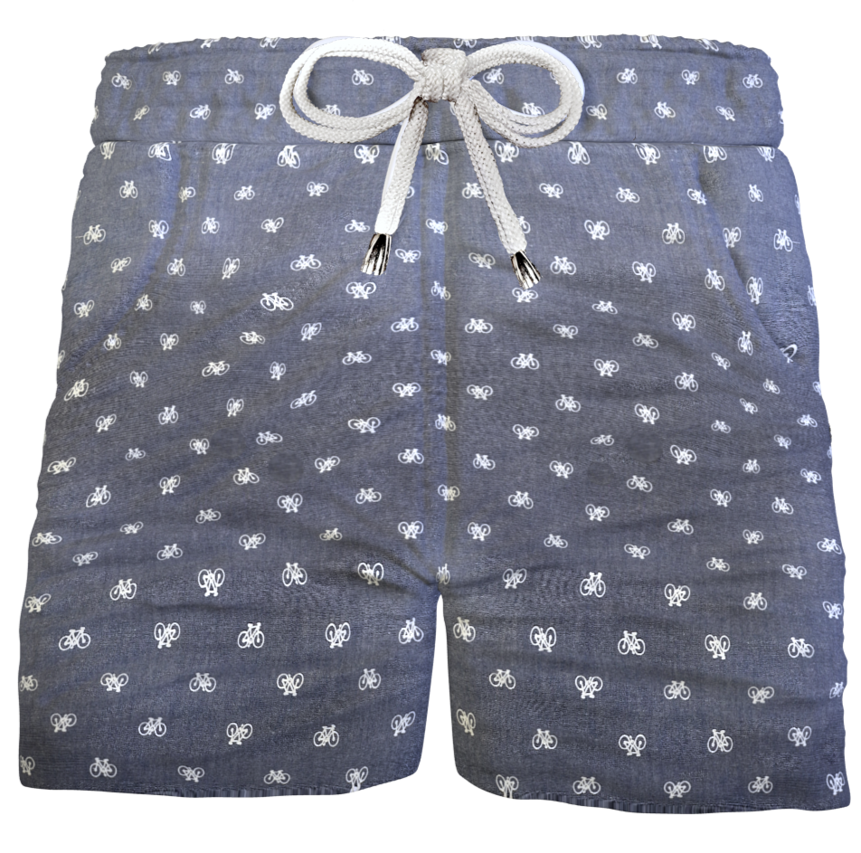 Pantaloncino Shorts Bermuda fantasia bike bicicletta 100% Cotone 2 tasche laterali Made in Italy