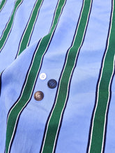 Carica l&#39;immagine nel visualizzatore di Gallery, Pantaloncino in cotone Shorts Bermuda Fasciato Azzurro Rigato Verde 100% Cotone 2 tasche laterali Made in Italy
