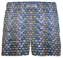 Load image into Gallery viewer, Pantaloncino Shorts Bermuda Fantasia Musicassetta Anni 80 100% cotone Jersey 2 tasche laterali Made in Italy

